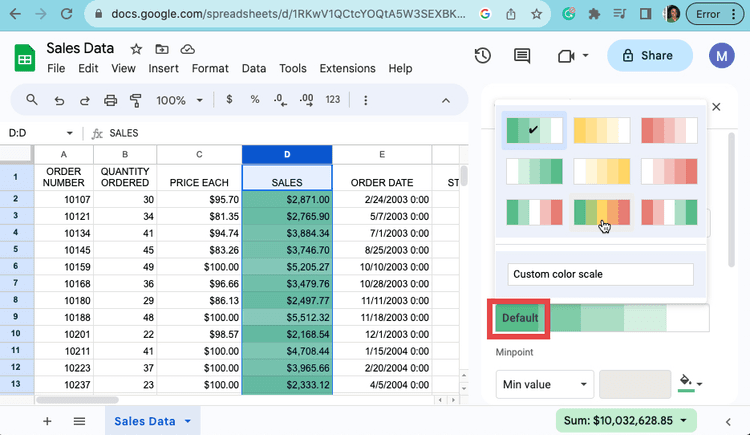Drive Gradient Table How To Make a Color Gradient in Google Sheets | Capterra